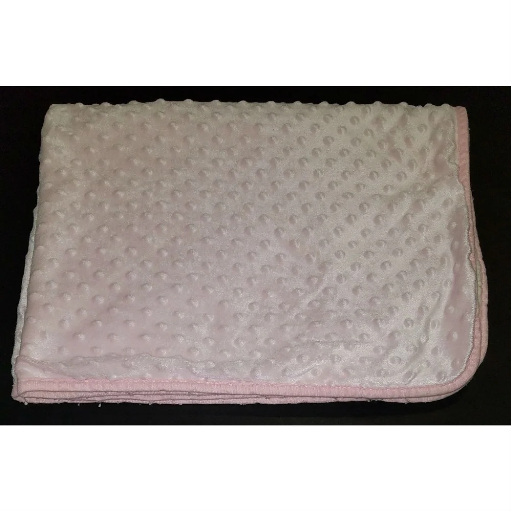 Pitter Patter Pink Minky Dot Fleece Baby Blanket